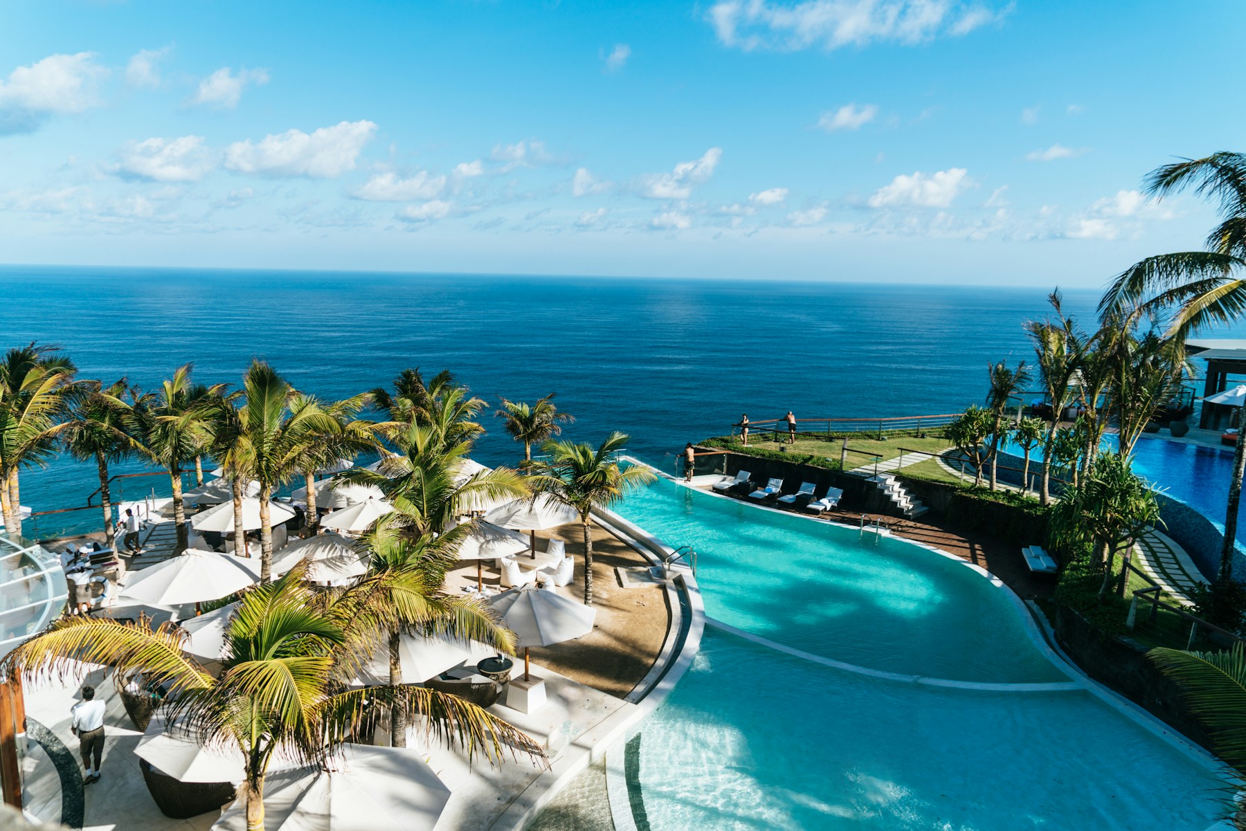 Resort infinity pool overlooking the coast